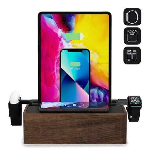 ALLDOCK Wireless Walnut & Black Apple Package