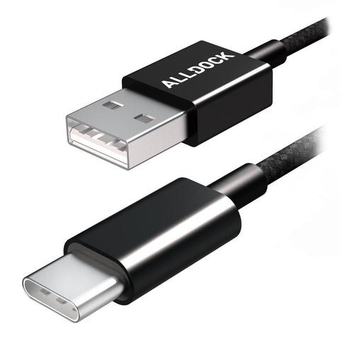 USB-A to C-Type Cable Black (For New iPad/Pro/MacBook/iPhone 15/Android)